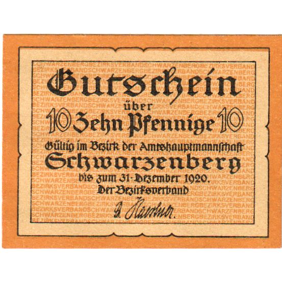 Alemanha, Schwarzenberg, 10 Pfennig, 1920-12-01, UNC(63)