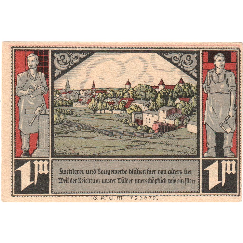 Germany, Bütow, 1 Mark, UNC(63)