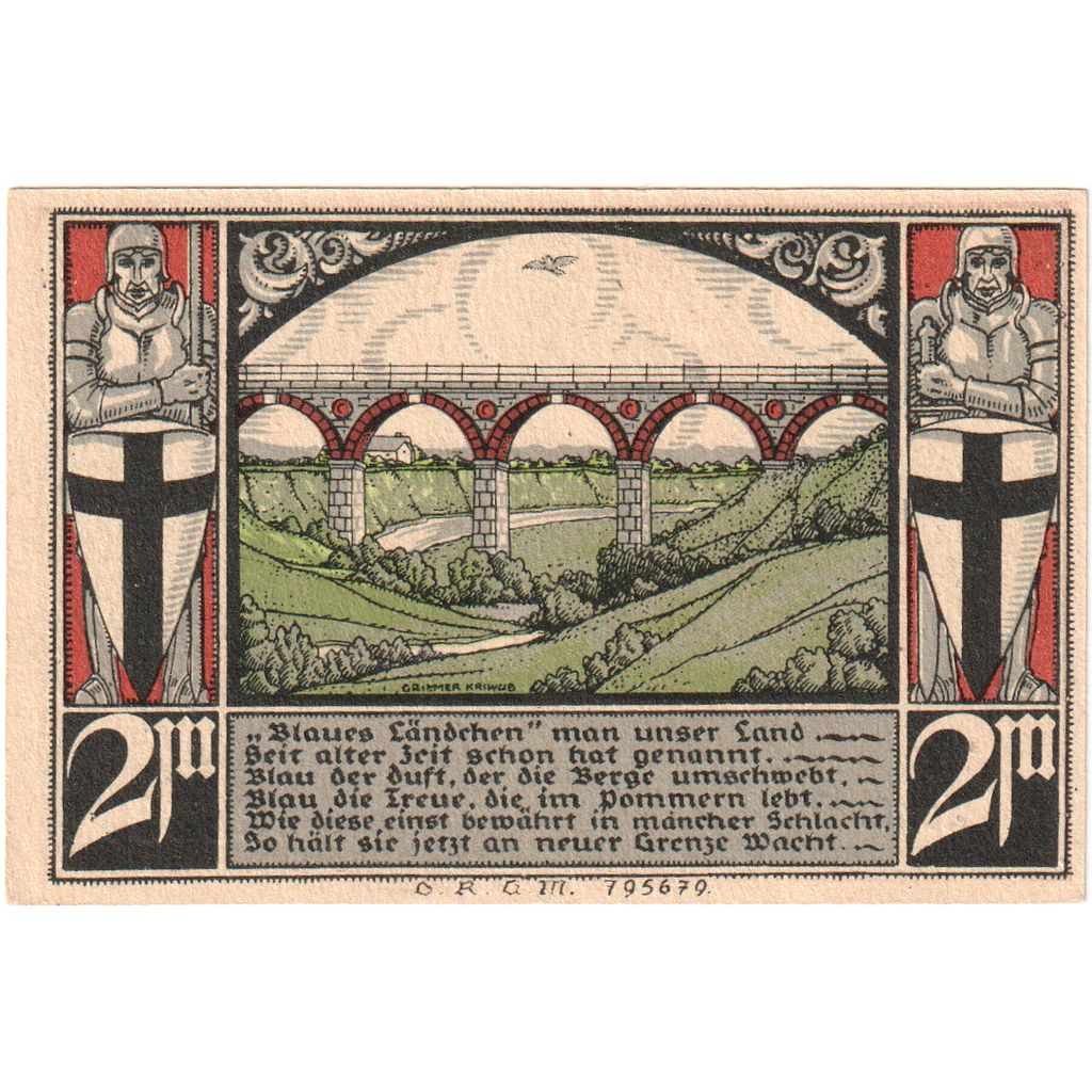 Germany, Bütow, 2 Mark, UNC(63)