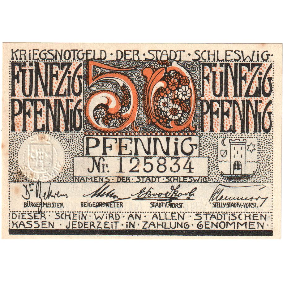 Alemania, Schleswig, 50 Pfennig, SC