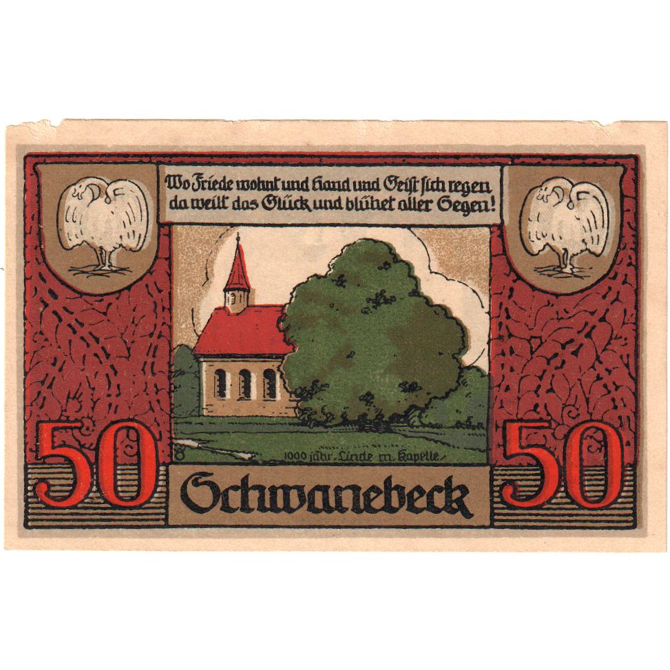 Alemania, Schwanebeck, 50 Pfennig, 1921-04-01, EBC