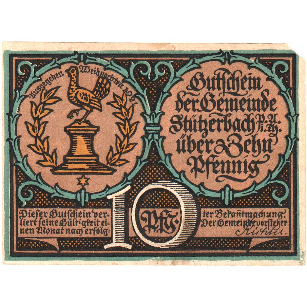 Duitsland, Stützerbach, 10 Pfennig, TTB