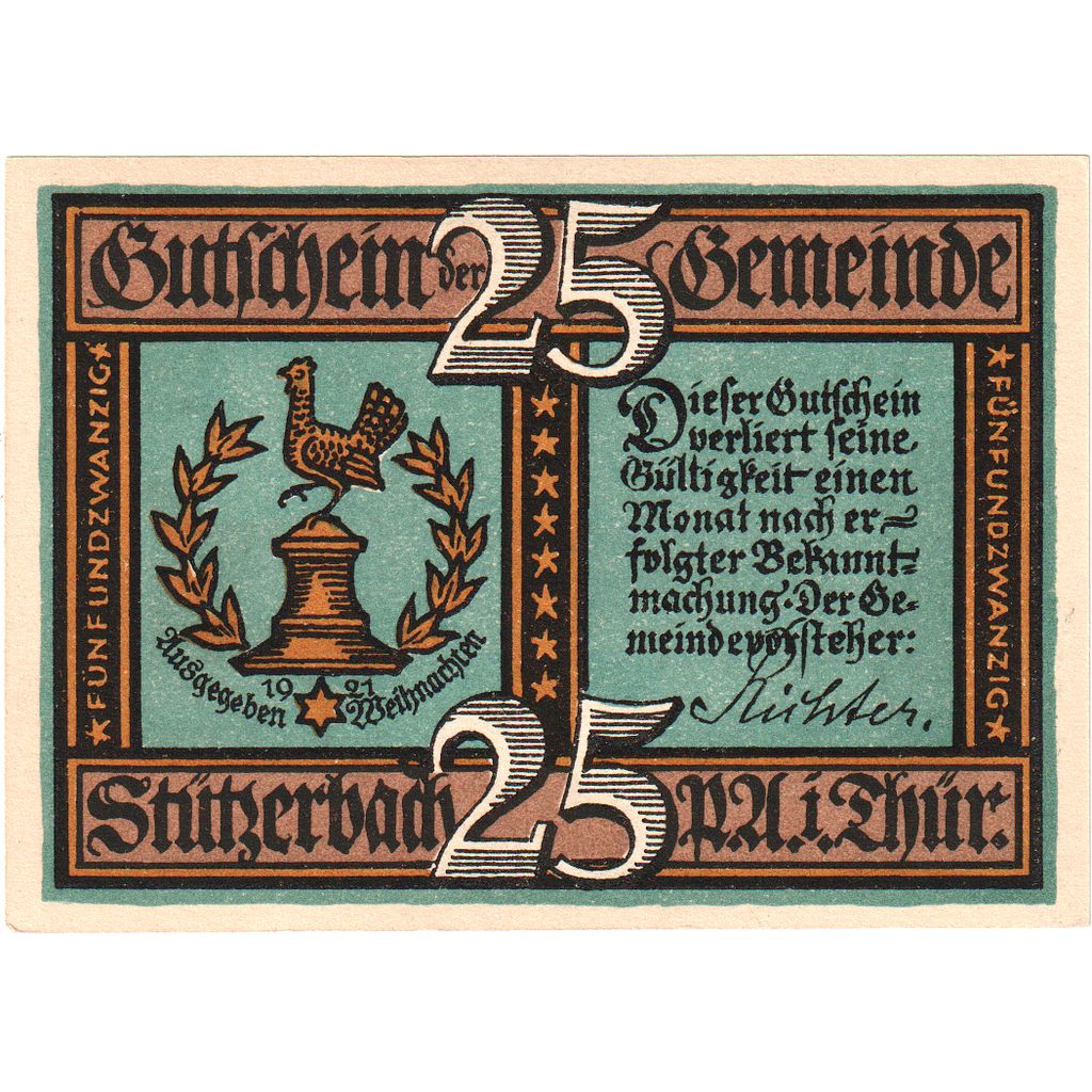 Duitsland, Stützerbach, 25 Pfennig, SPL