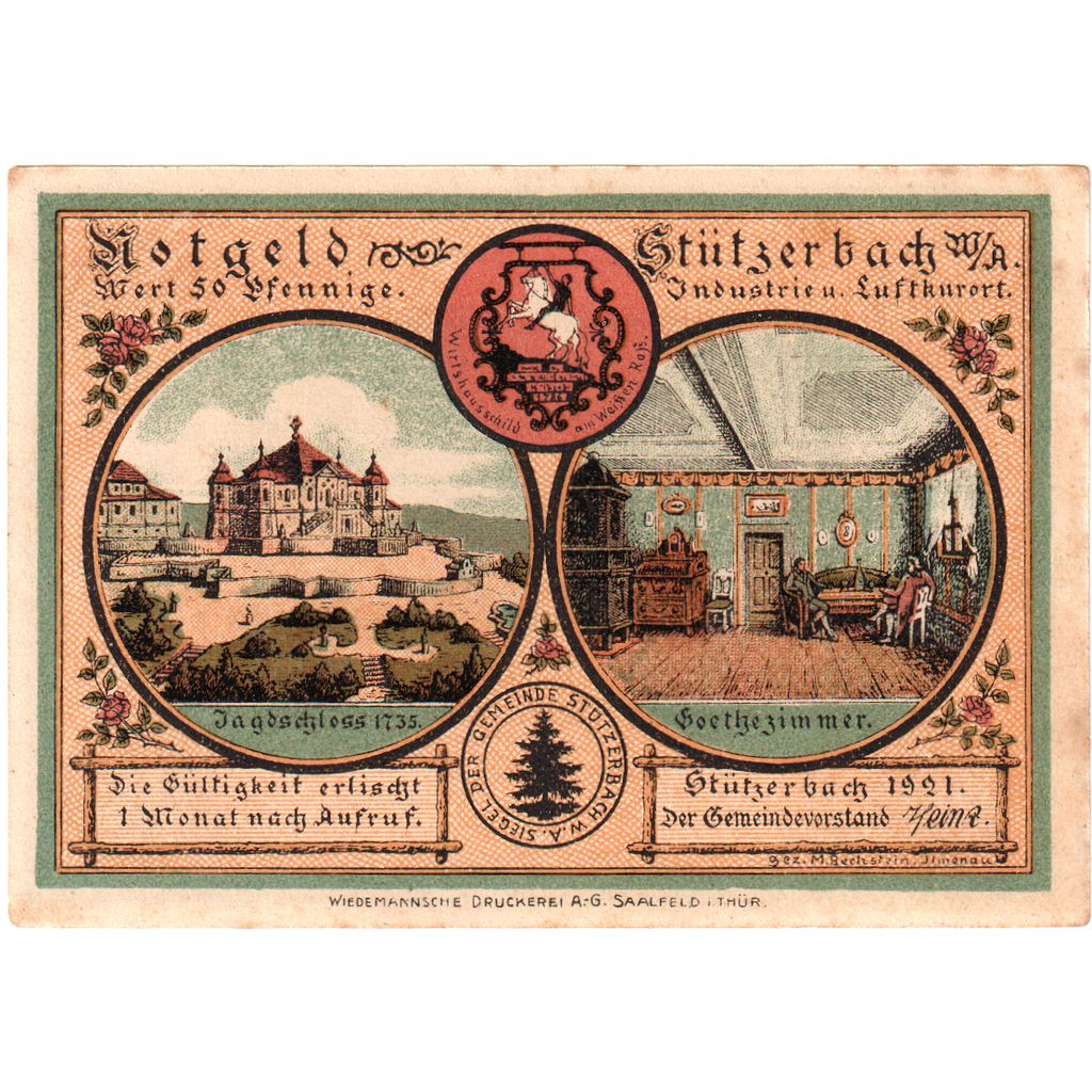 Alemania, Stützerbach, 50 Pfennig, SC
