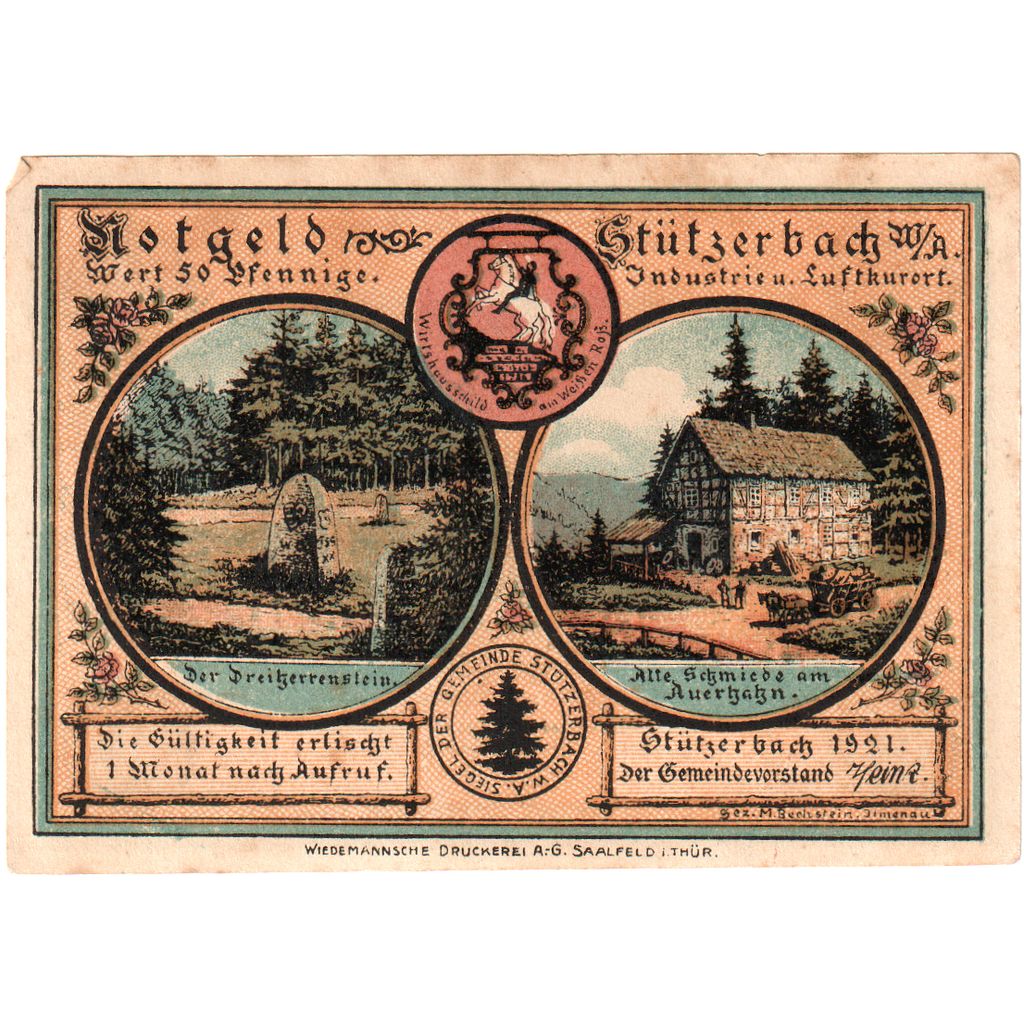 Germania, Stützerbach, 50 Pfennig, BB+