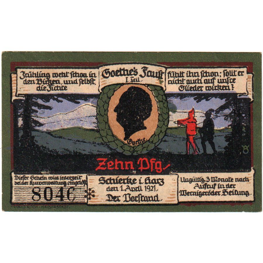 Alemania, Schierke, 10 Pfennig, 1921-04-01, SC