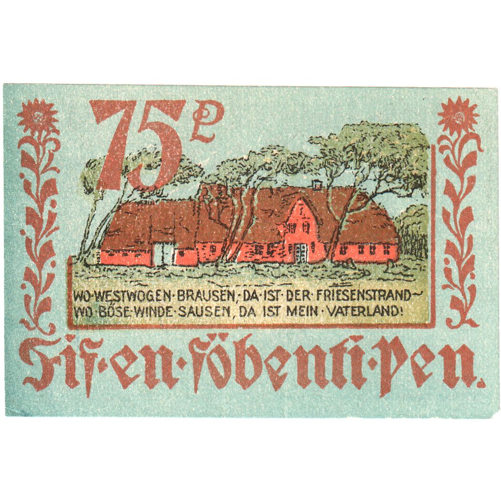 Alemania, Bordelum, 75 Pfennig, 1921-04-01, SC