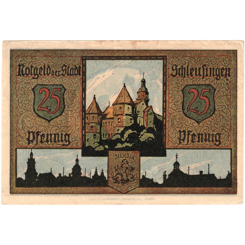 Niemcy, Schleusingen, 25 Pfennig, AU(50-53)