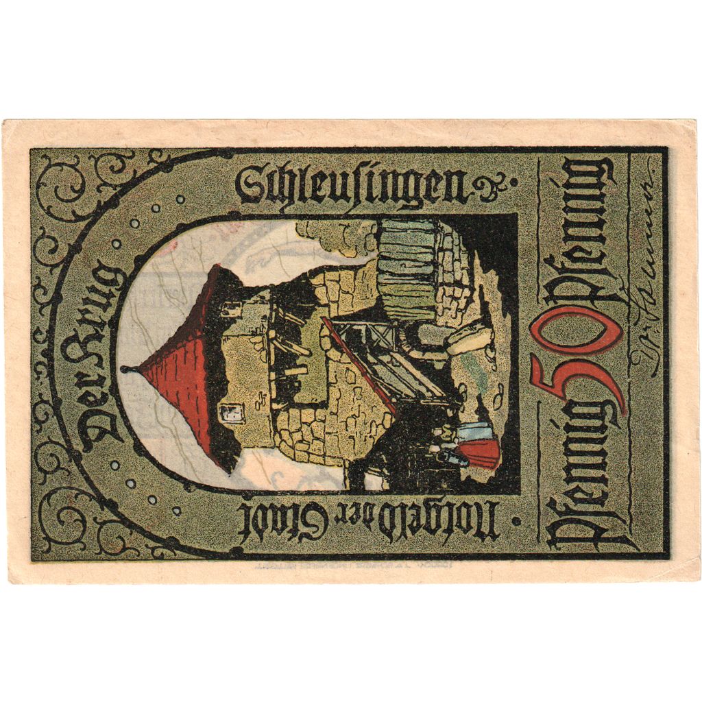 Niemcy, Schleusingen, 50 Pfennig, AU(50-53)