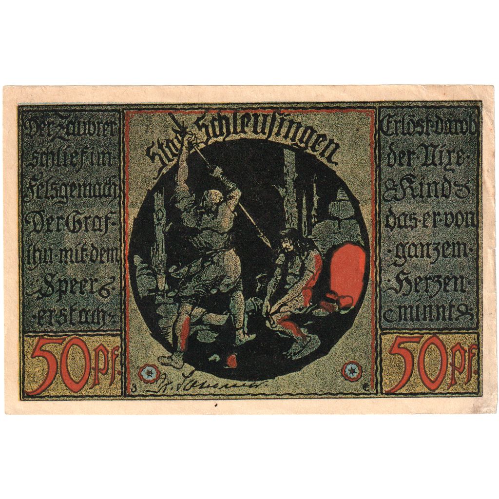 Deutschland, Schleusingen, 50 Pfennig, SS+
