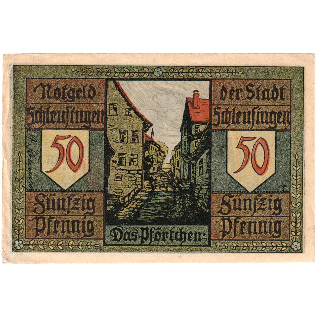 Deutschland, Schleusingen, 50 Pfennig, SS+
