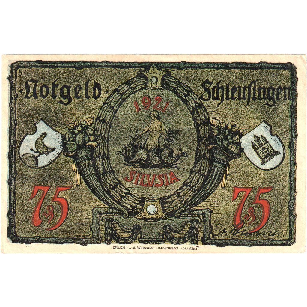 Deutschland, Schleusingen, 75 Pfennig, SS+