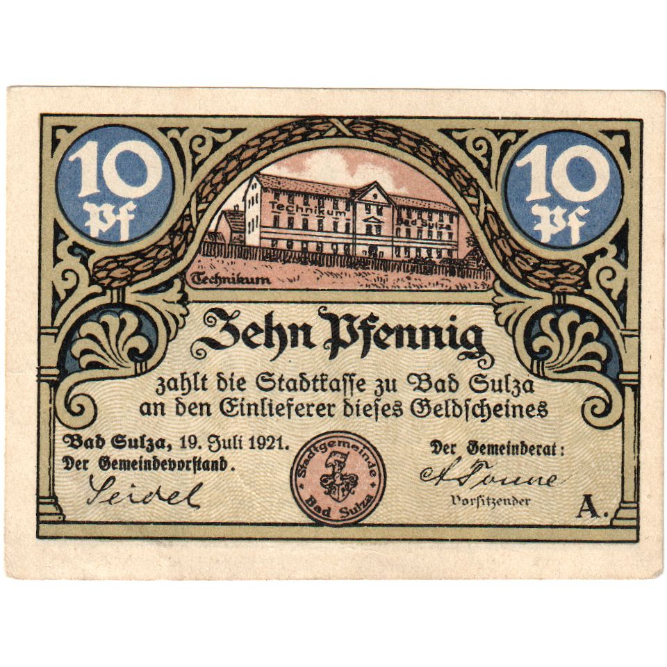 Allemagne, Bad Sulza, 10 Pfennig, 1922-12-31, SPL