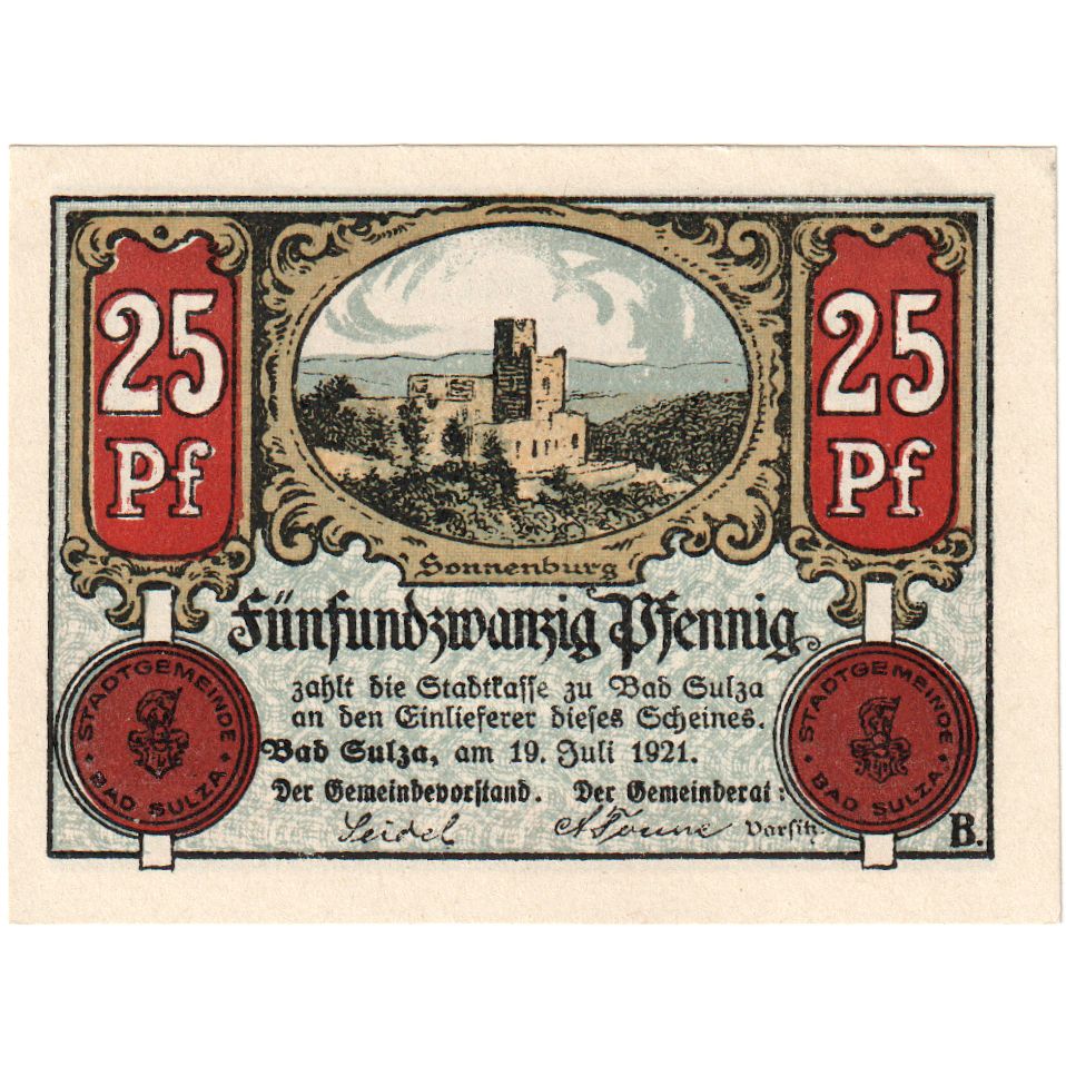 Allemagne, Bad Sulza, 25 Pfennig, 1922-12-31, SPL