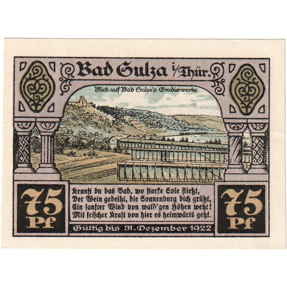 Alemania, Bad Sulza, 75 Pfennig, 1922-12-31, SC