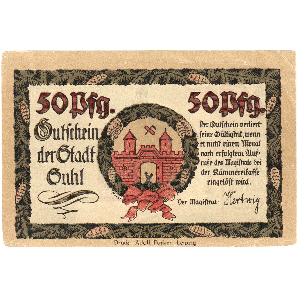 Alemania, Suhl, 50 Pfennig, MBC+