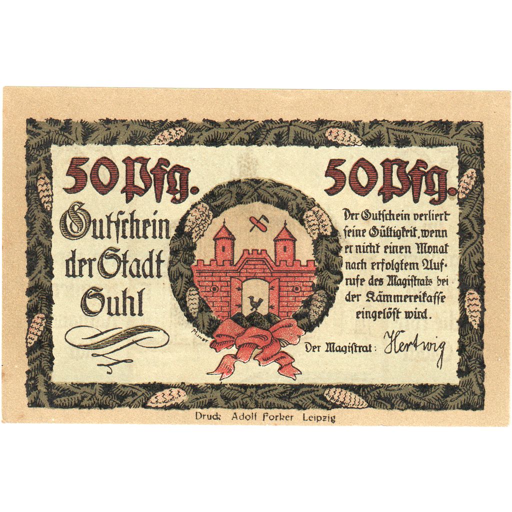 Germany, Suhl, 50 Pfennig, UNC(63)