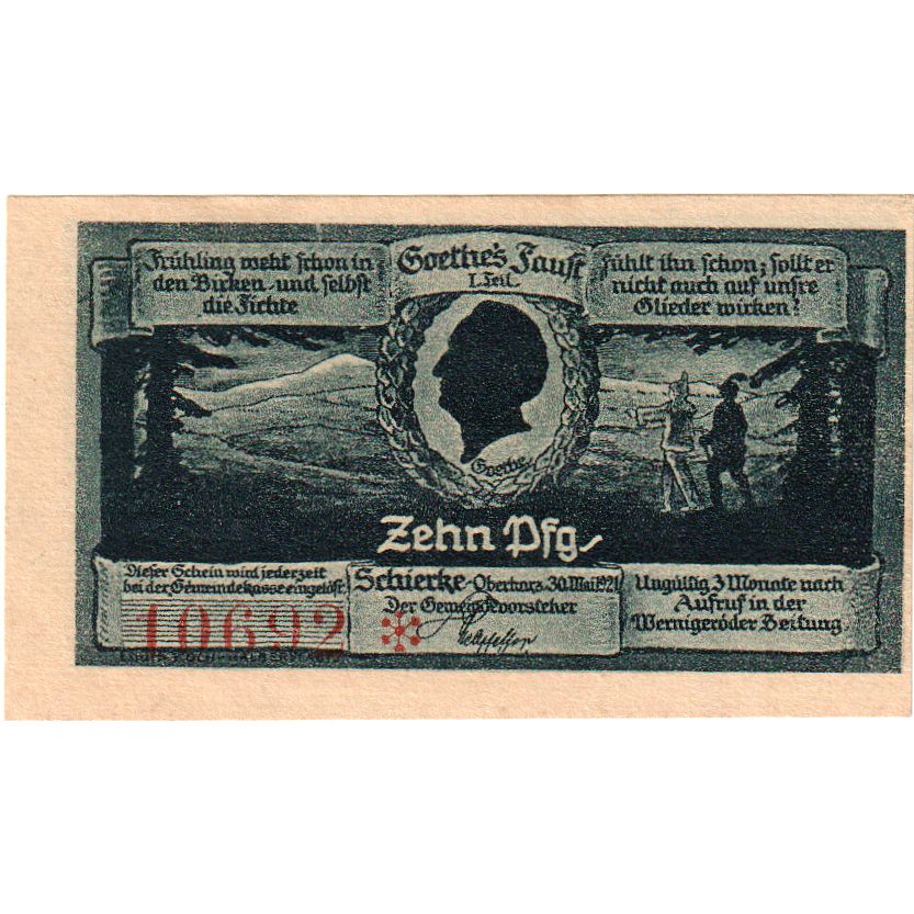 Austria, Schierke im Harz, 10 Pfennig, 1921-05-30, SC