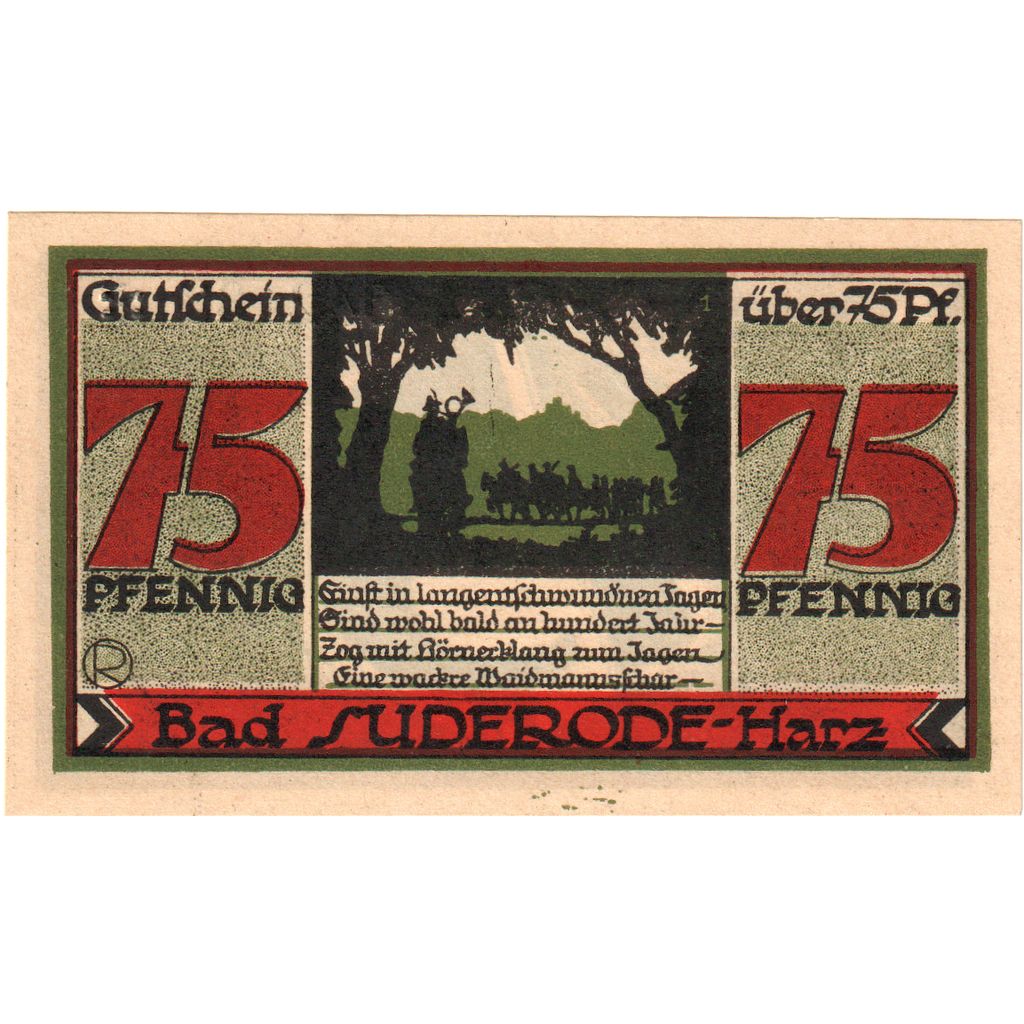 Germany, Suderode im Harz, 75 Pfennig, 1921-05-13, UNC(63)