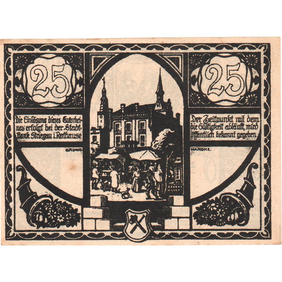 Alemania, Striegau, 25 Pfennig, 1920-10-01, EBC