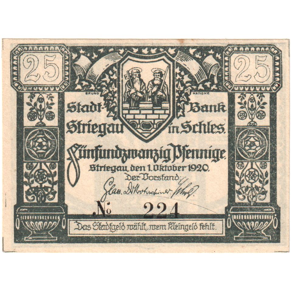 Duitsland, Striegau, 25 Pfennig, SPL