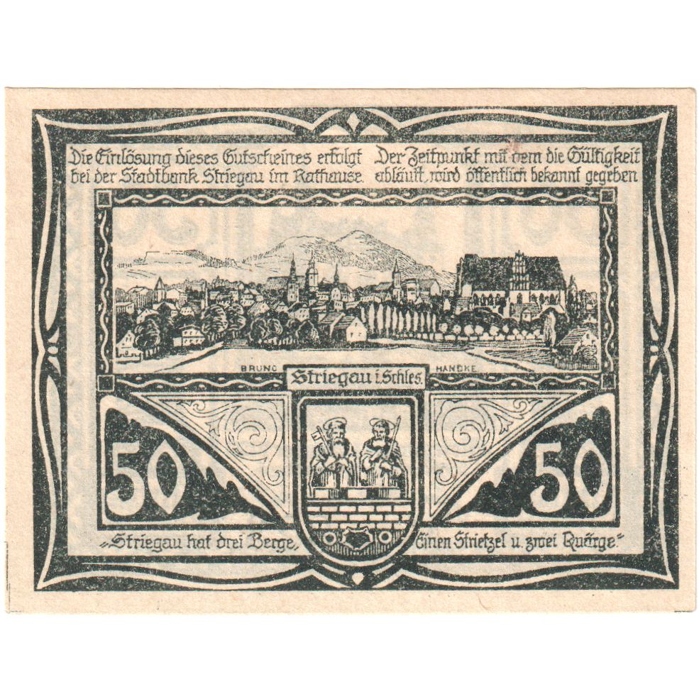 Alemania, Striegau, 50 Pfennig, 1920-10-01, SC