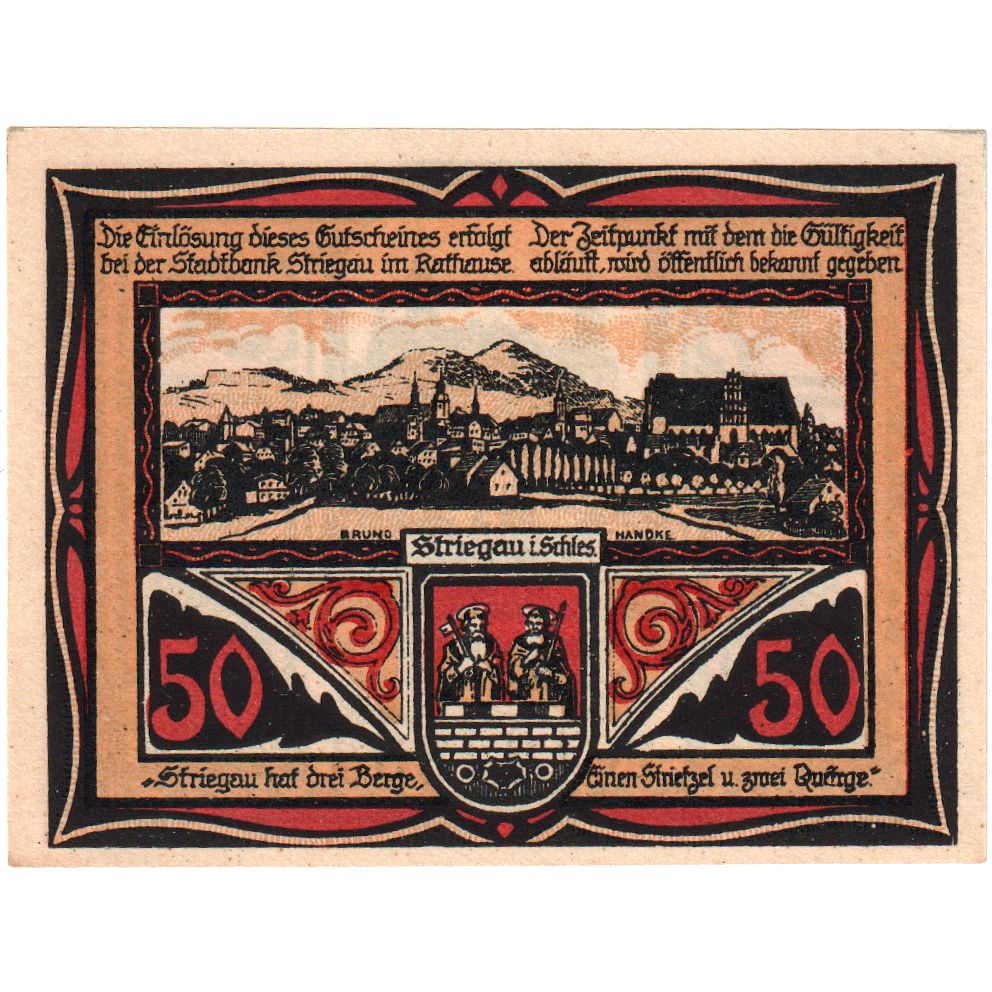 Alemanha, Striegau, 50 Pfennig, 1920-10-01, UNC(63)