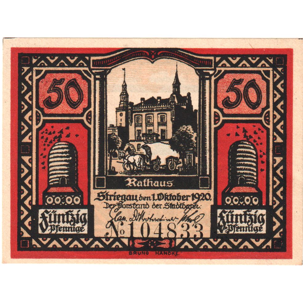 Alemanha, Striegau, 50 Pfennig, 1920-10-01, UNC(63)