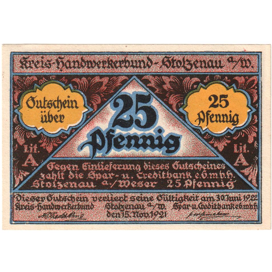Duitsland, Stolzenau, 25 Pfennig, 1922-06-30, SPL