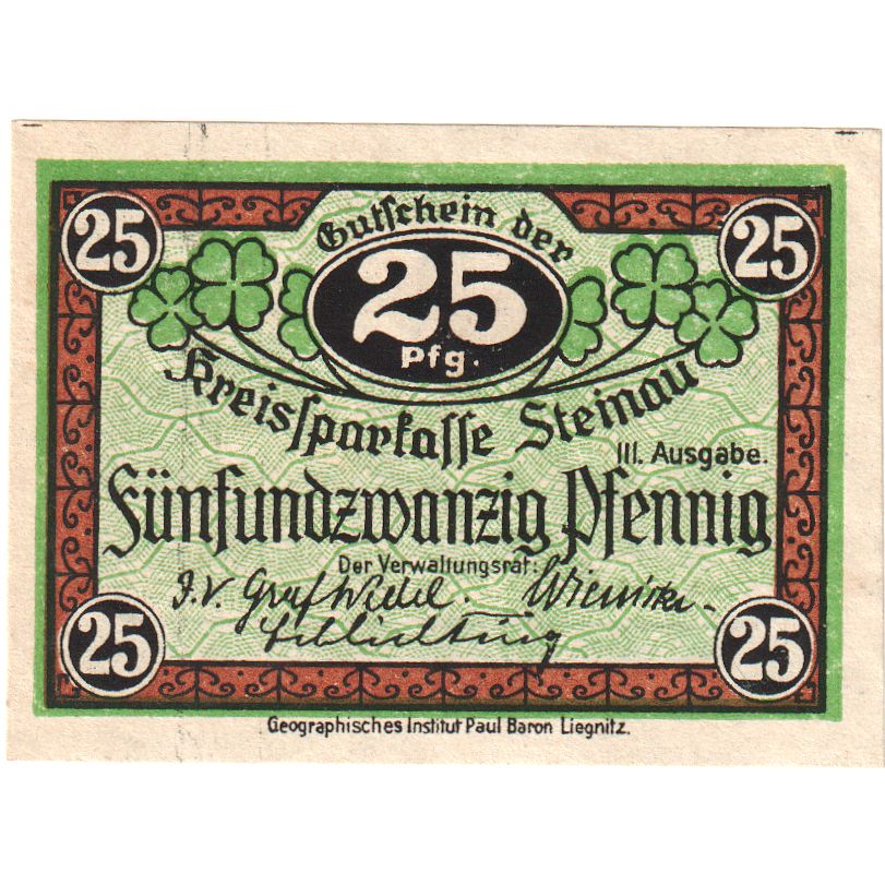 Alemania, Steinau, 25 Pfennig, EBC