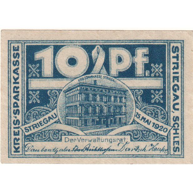 Alemanha, Striegau, 10 Pfennig, 1920-05-15, UNC(63)