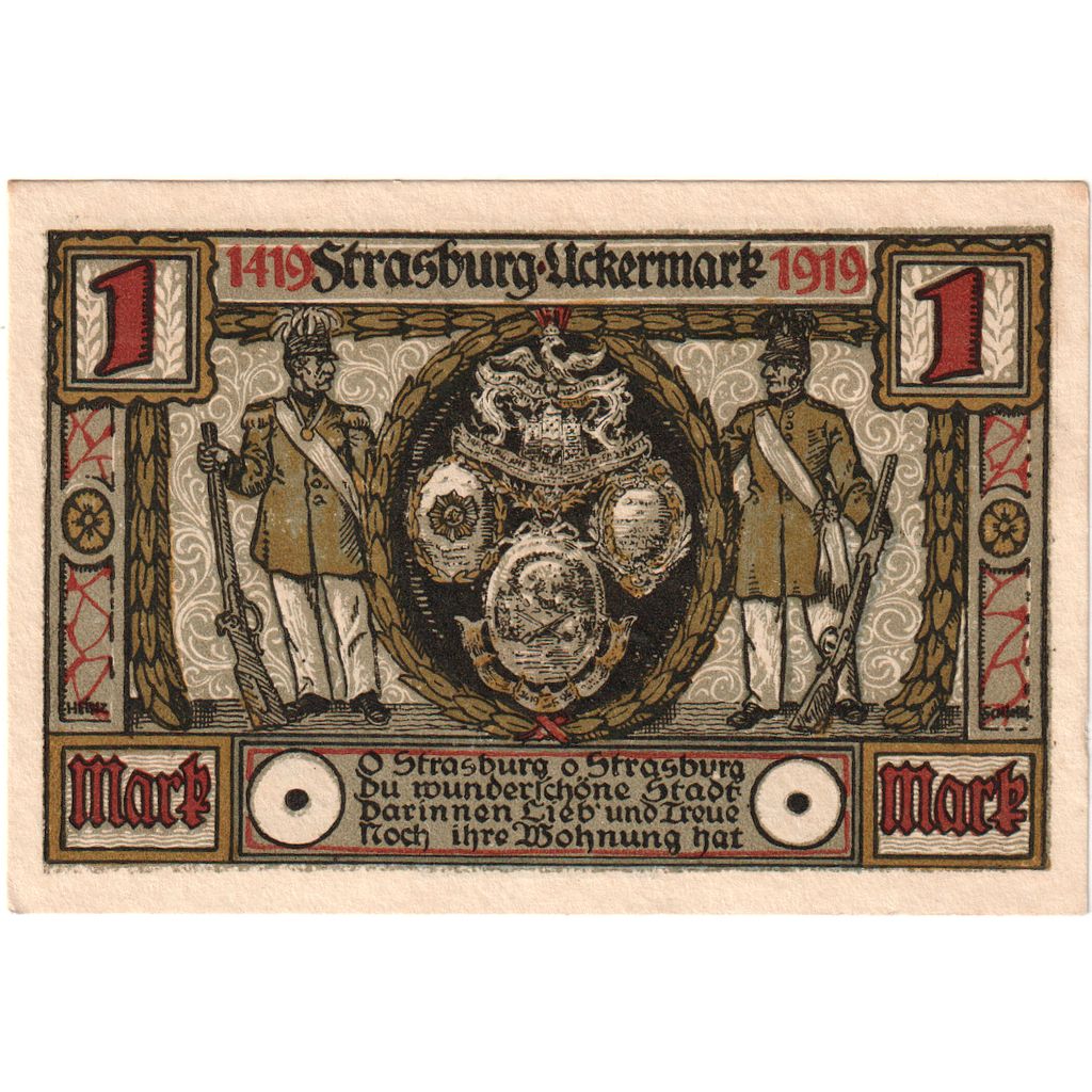 Alemania, Strasburg, 1 Mark, EBC
