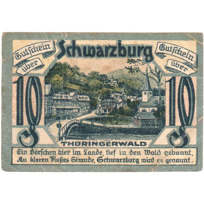 Alemania, schwarzburg, 10 Pfennig, 1921-05-01, MBC