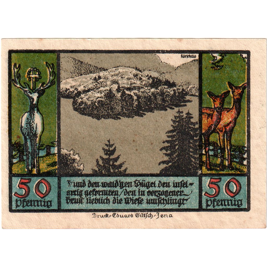 Alemania, schwarzburg, 50 Pfennig, 1922-08-31, EBC
