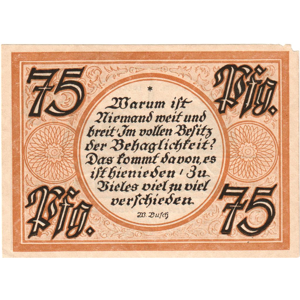 Alemania, Stolzenau, 75 Pfennig, 1921-04-30, MBC