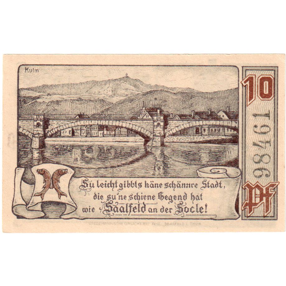 Germania, Saalfeld, 10 Pfennig, 1921-04-01, SPL