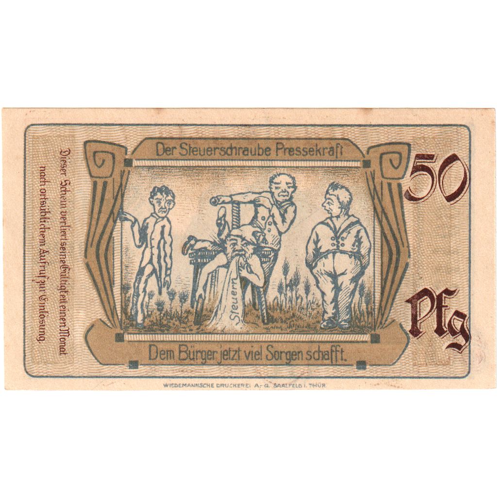 Alemania, Saalfeld, 50 Pfennig, 1921-04-01, EBC