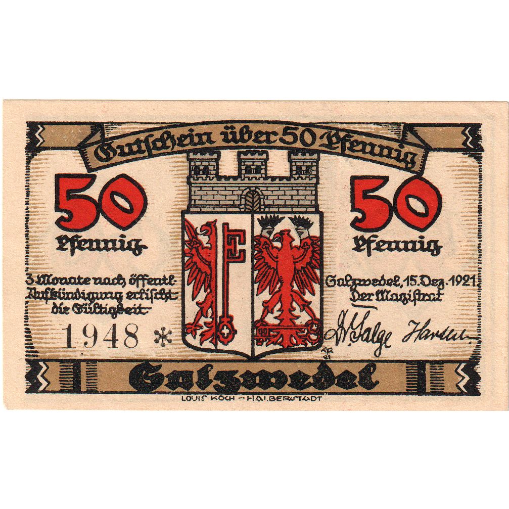 Alemania, Salzwedel, 50 Pfennig, 1921-12-15, SC