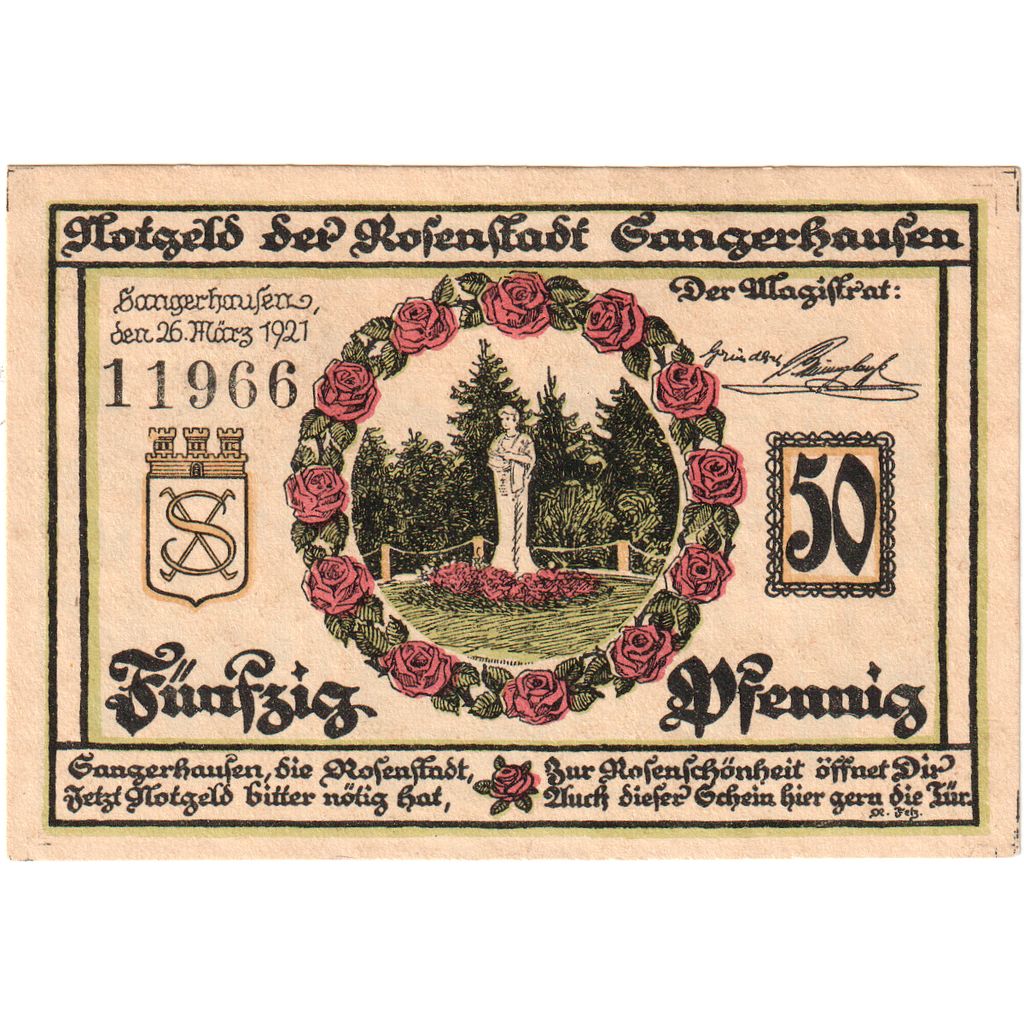 Alemania, Sangerhausen, 50 Pfennig, 1921-03-26, SC