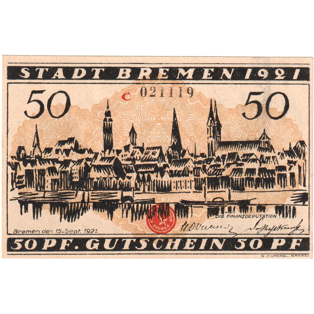Alemania, Bremen, 50 Pfennig, 1921-09-15, SC