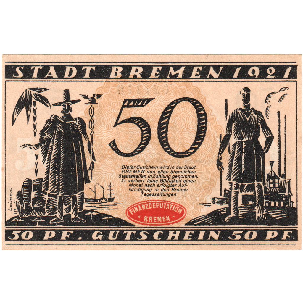 Alemania, Bremen, 50 Pfennig, 1921-09-15, SC