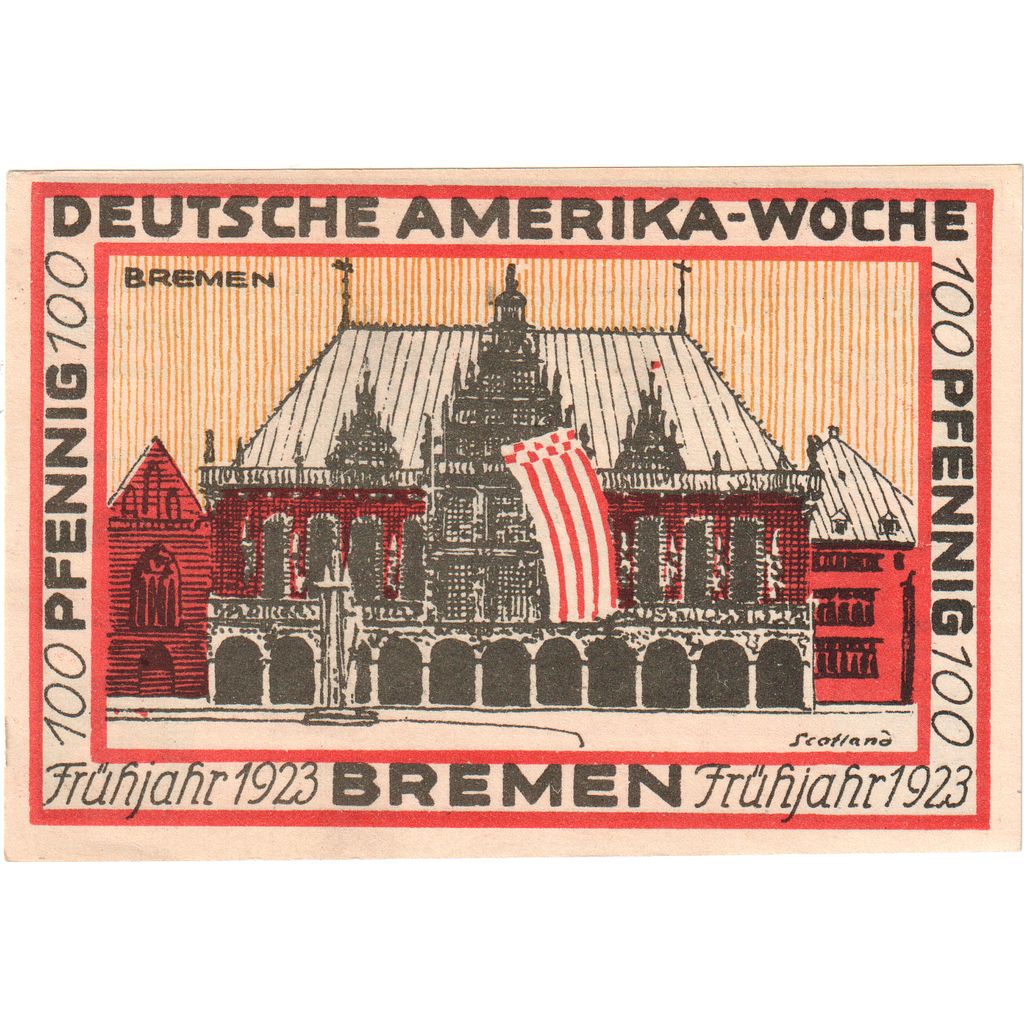 Alemania, Bremen, 100 Pfennig, SC