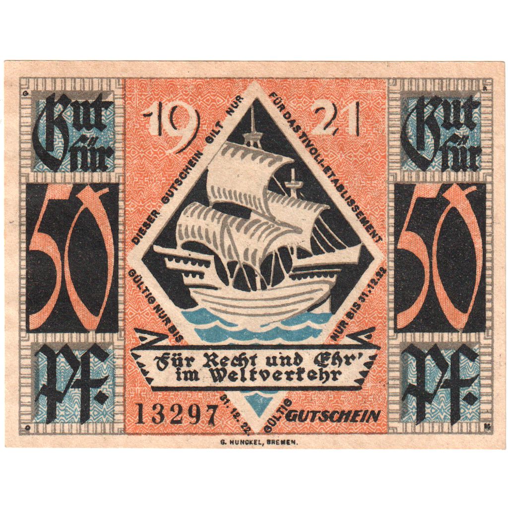 Duitsland, Bremen, 50 Pfennig, 1922-12-31, SPL
