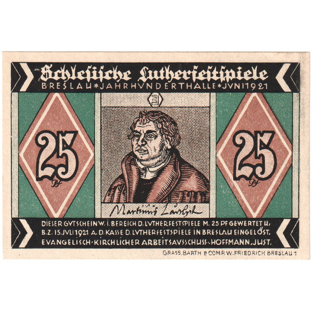 Alemania, Breslau, 25 Pfennig, 1921-07-15, SC