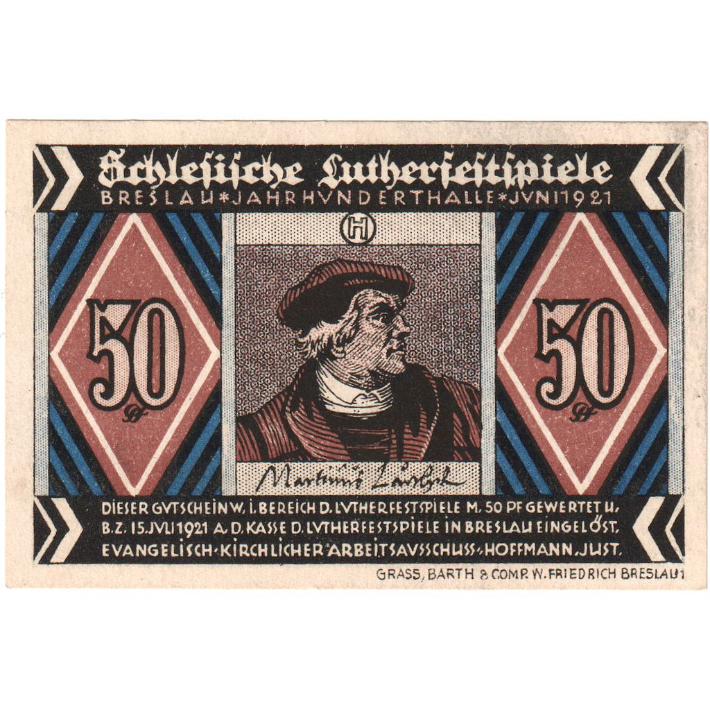 Alemania, Breslau, 50 Pfennig, 1921-07-15, SC