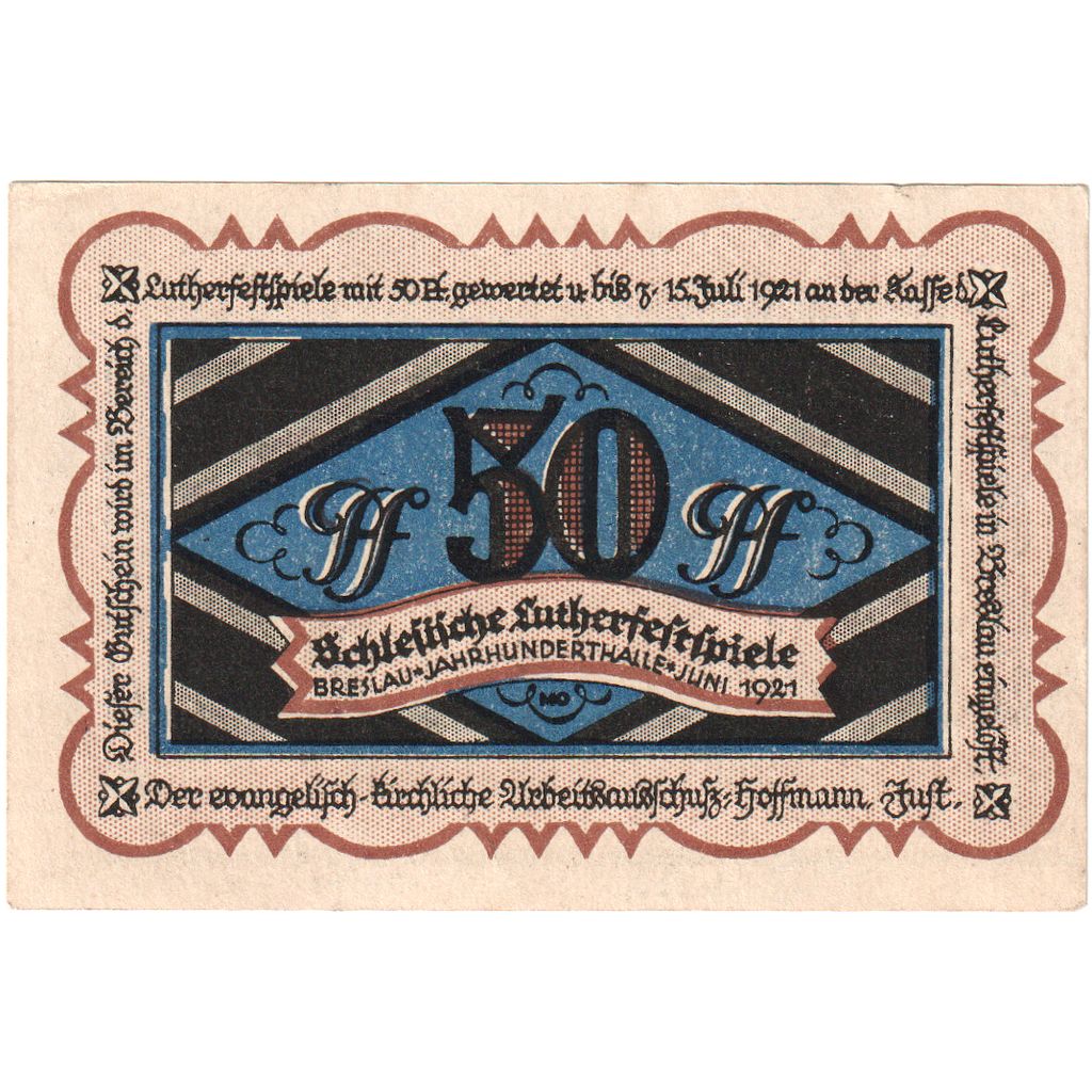 Duitsland, Breslau, 50 Pfennig, 1921-07-15, SPL