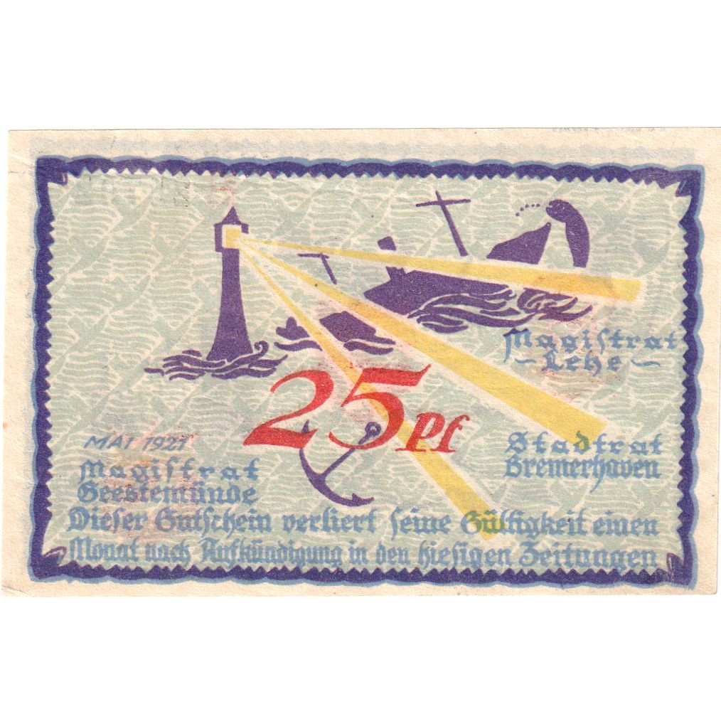 Alemania, Bremerhaven, 25 Pfennig, SC