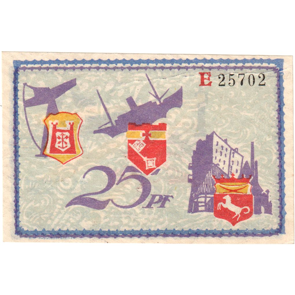 Alemania, Bremerhaven, 25 Pfennig, SC