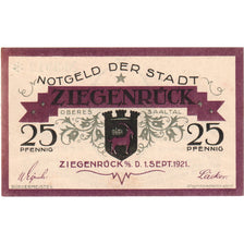 Deutschland, Ziegenrück, 25 Pfennig, 1921-09-01, UNZ-