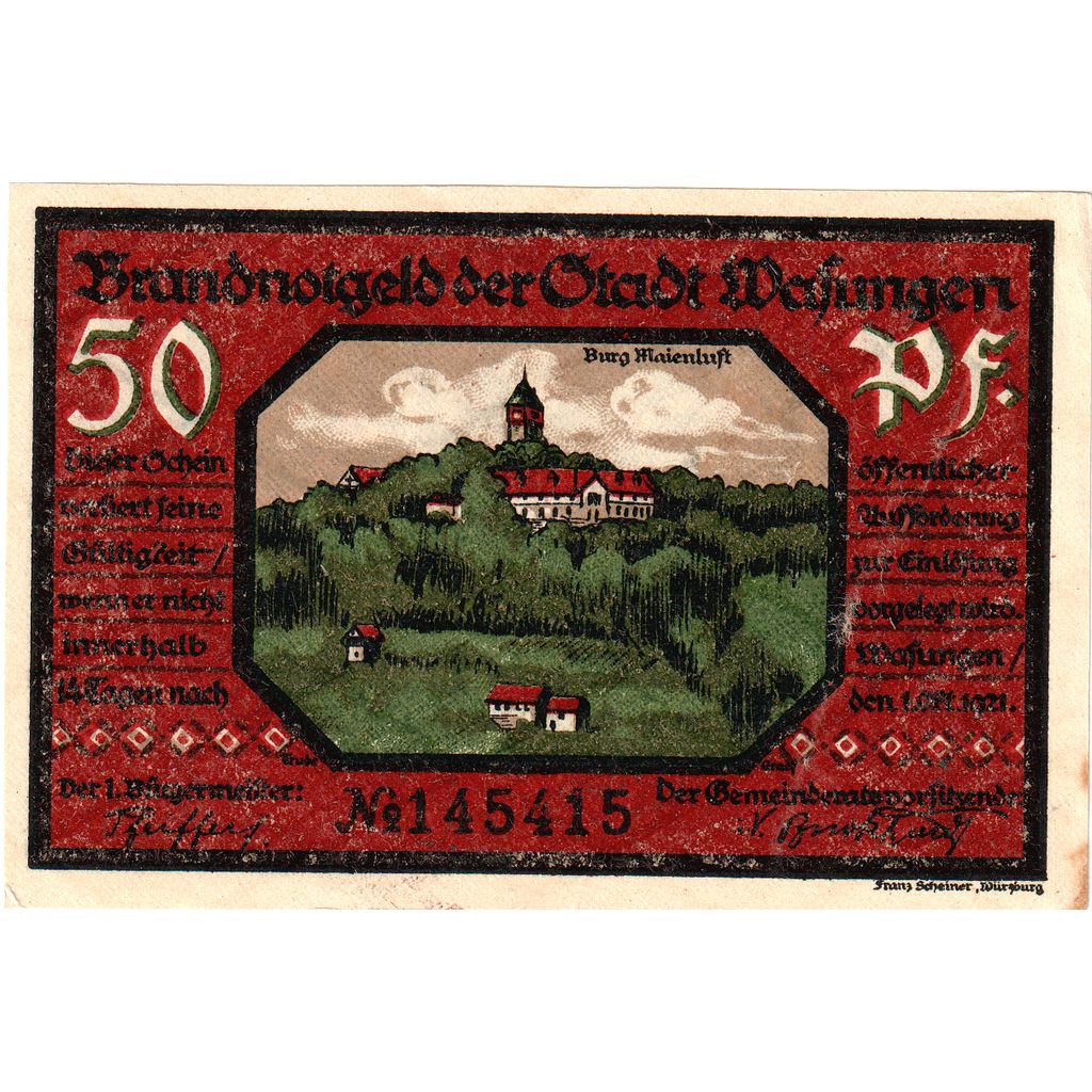 Deutschland, Wasungen, 50 Pfennig, 1921-10-01, UNZ-
